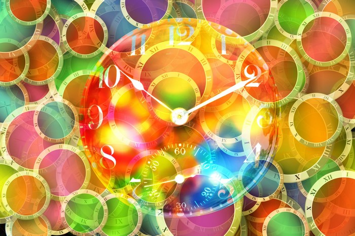 Abstract clock faces with Roman numerals