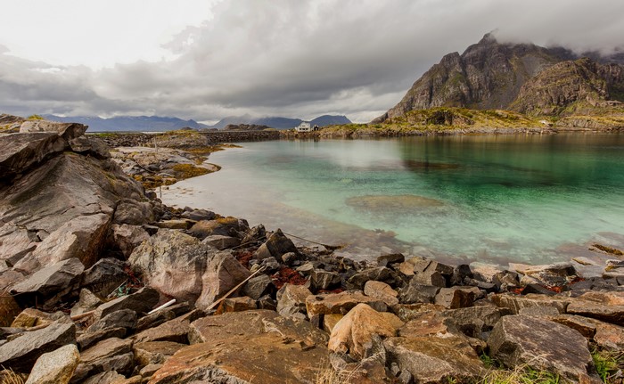 4K Norway Lofoten Mountains and Stones