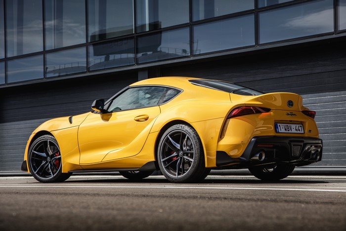 Yellow Toyota GR Supra MK5 Coupe