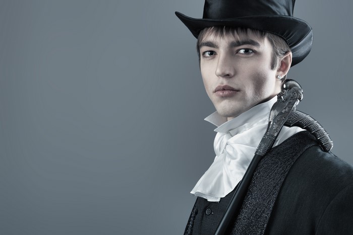Man in Top Hat with Cane