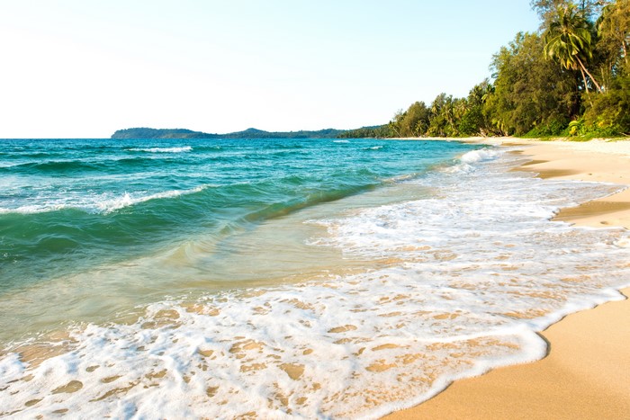Sea waves on a tropical beach
