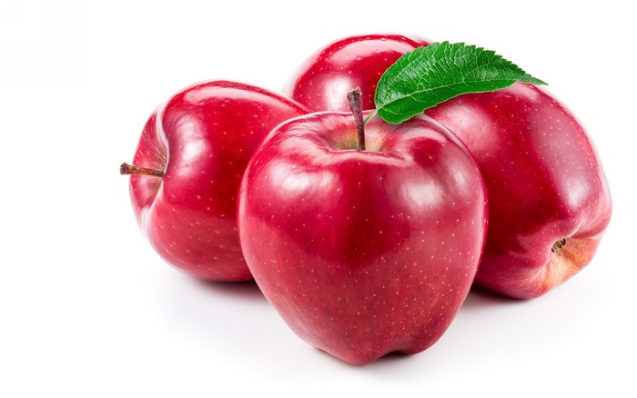 Red Apples with Green Leaf
