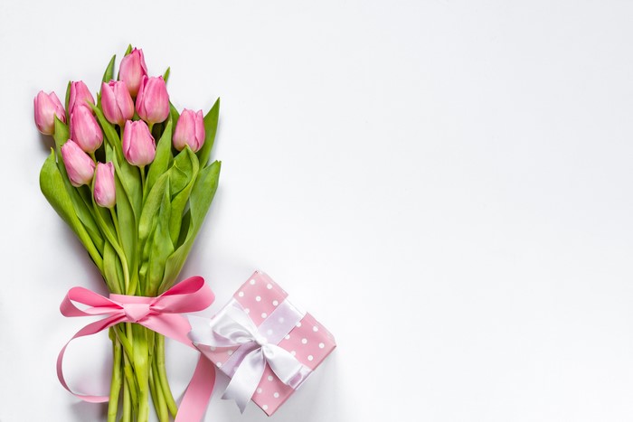 Pink Tulips Bouquet with Gift Box
