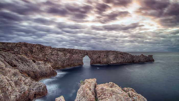 4K Sea Arch Ciutadella de Menorca Balearic Islands Spain