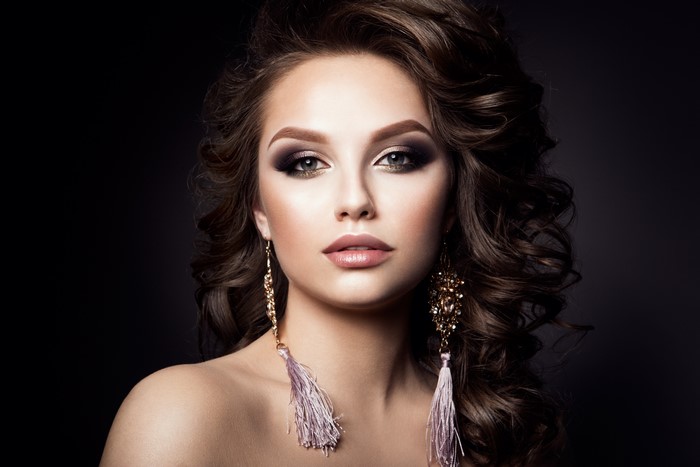 4K Portrait of a Beautiful Model with Earrings