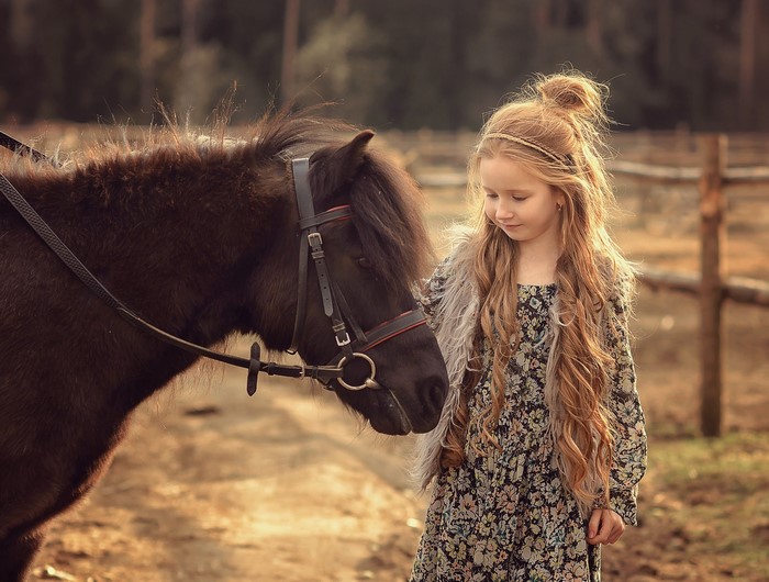 Girl with a pony