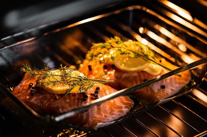 Salmon with Lemons and Dill in Oven