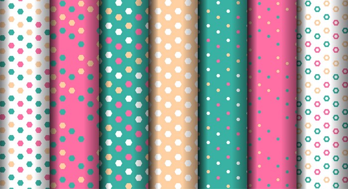 Seamless Hexagon and Dot Patterns
