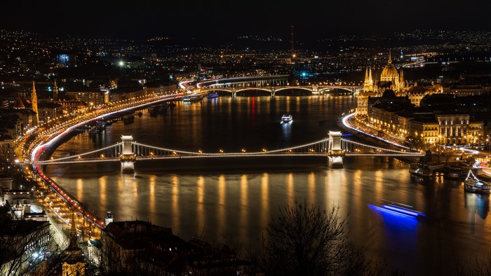 Budapest at Night: Chain Bridge and Parliament Building