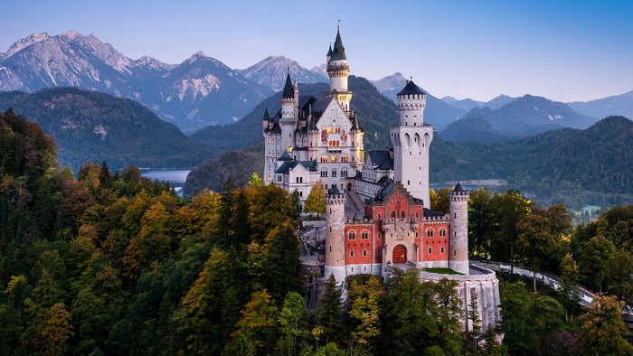 4K Neuschwanstein Castle in Bavarian Alps, Germany