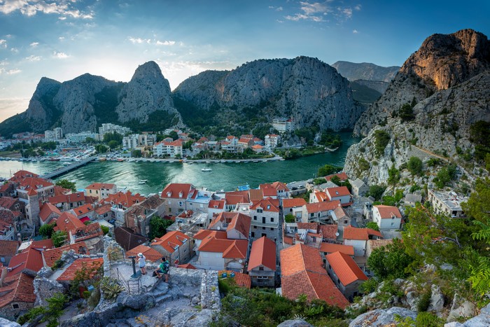 Omis, Croatia: Town and Mountains from Above
