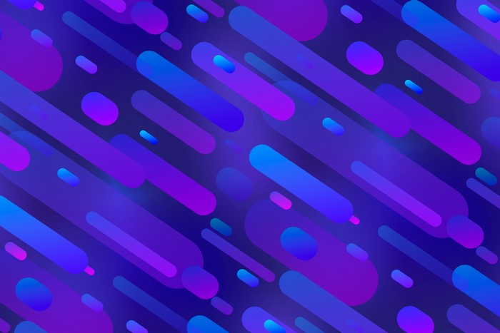 Abstract geometric pattern with blue and purple rounded rectangles
