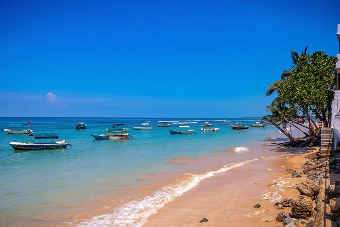 Boats on the coast of Galle, Sri Lanka