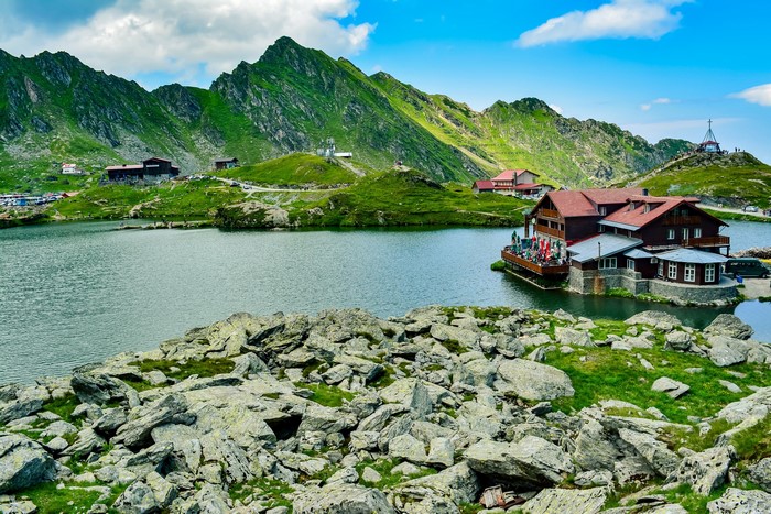 Balea Lake in Fagaras Mountains, Romania