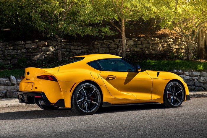 Yellow Toyota Supra GR A90 Coupe