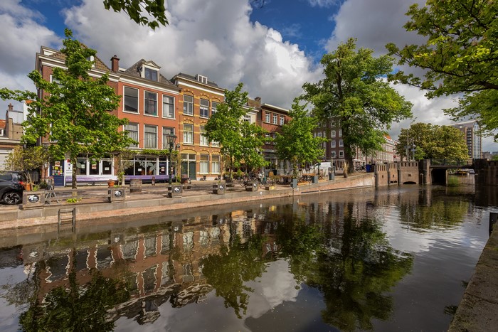 Canal in The Hague, Netherlands with reflection