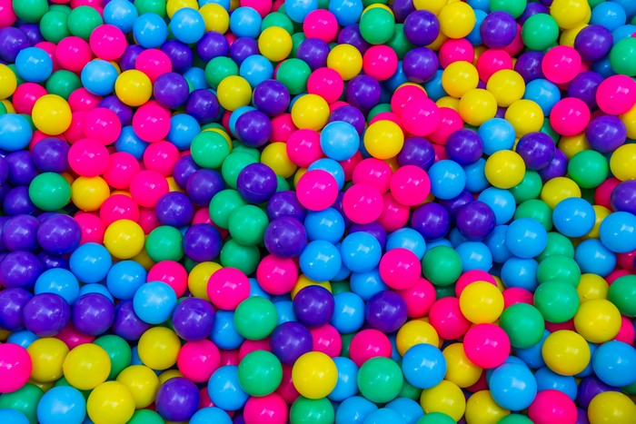 Pile of colorful plastic balls