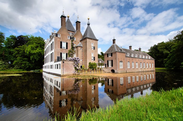 Castle Renswoude in Utrecht, Netherlands with Pond