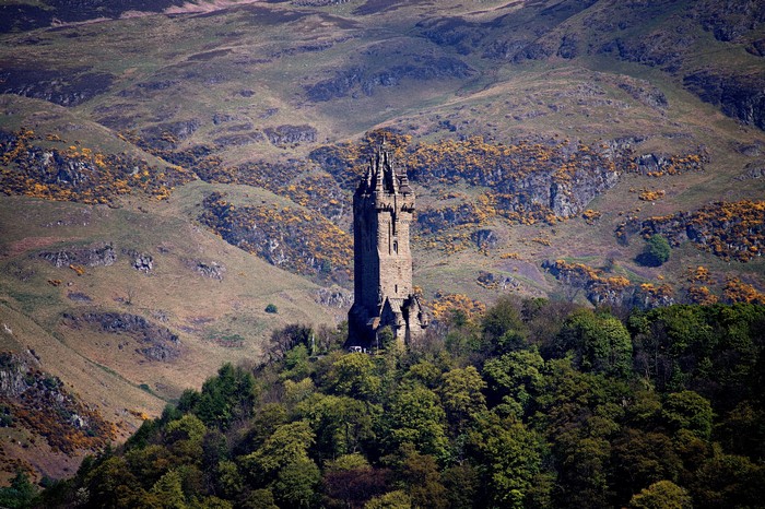 Wallace Monument Stirling Scotland Mountains Trees Tower