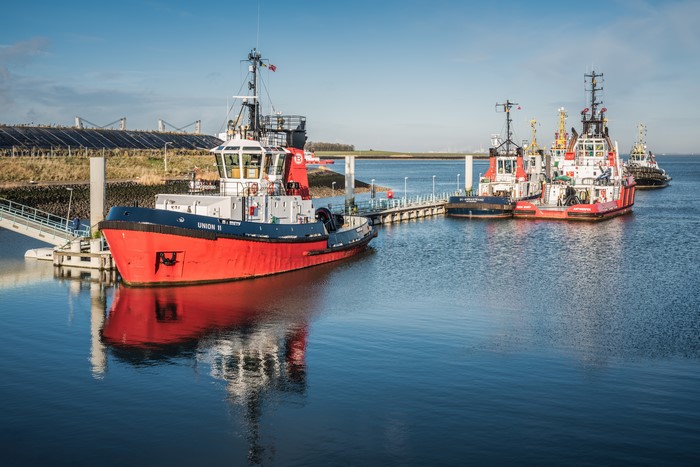 Tugboats docked in Terneuzen, Zeeland, Netherlands