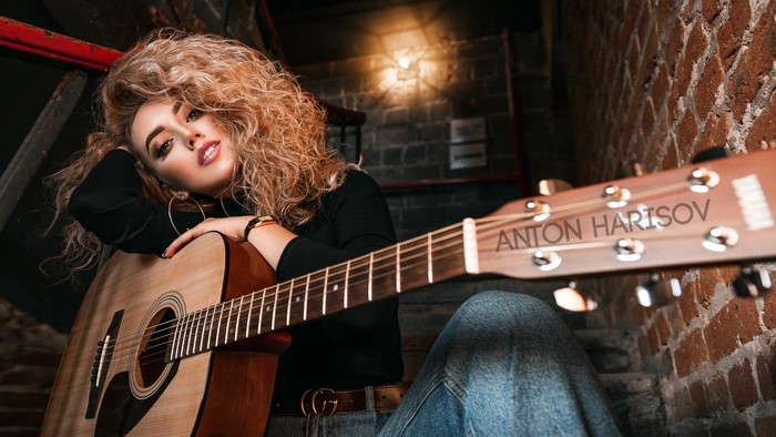 Lerochka Polovinchik with Guitar by Anton Harisov