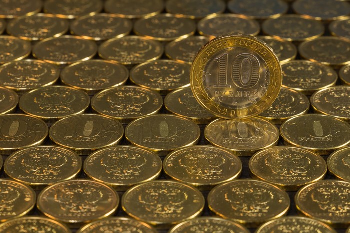 Many Russian Ruble Coins