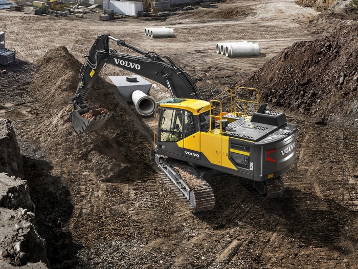 Volvo EC220E L Excavator at Construction Site
