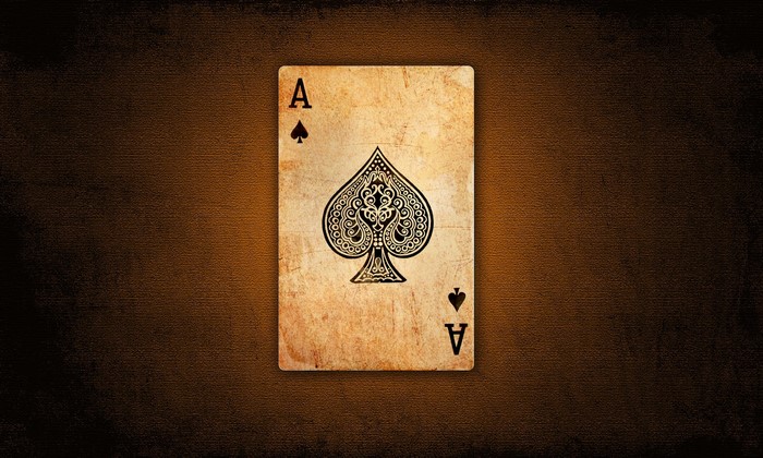 Ace of Spades Playing Card Closeup