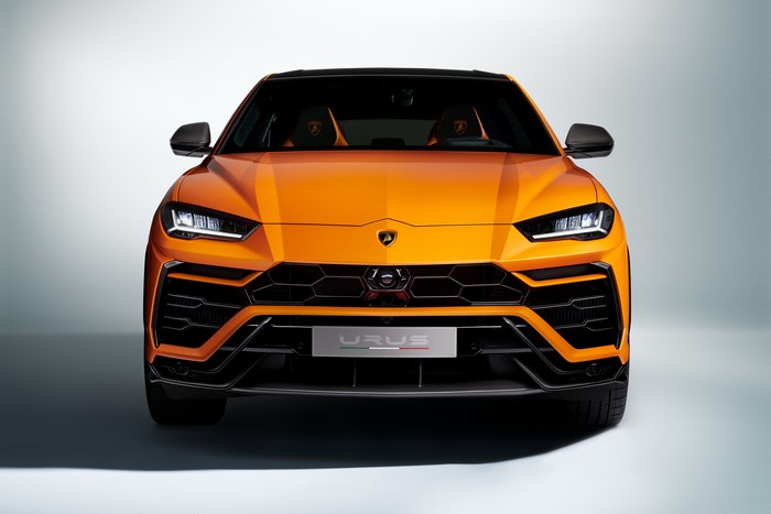 4K Orange Lamborghini Urus Front View