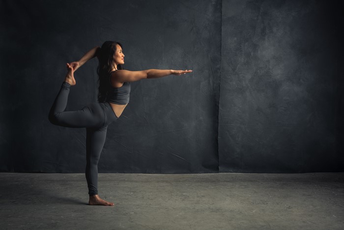 4K Fitness Woman Doing Stretch Exercise Pose