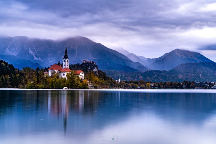 Lake Bled with Church and Mountains, Slovenia