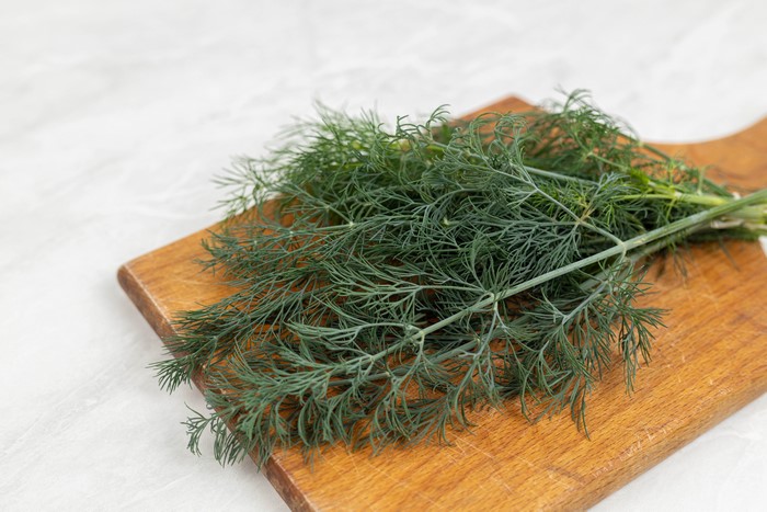 Dill on a cutting board