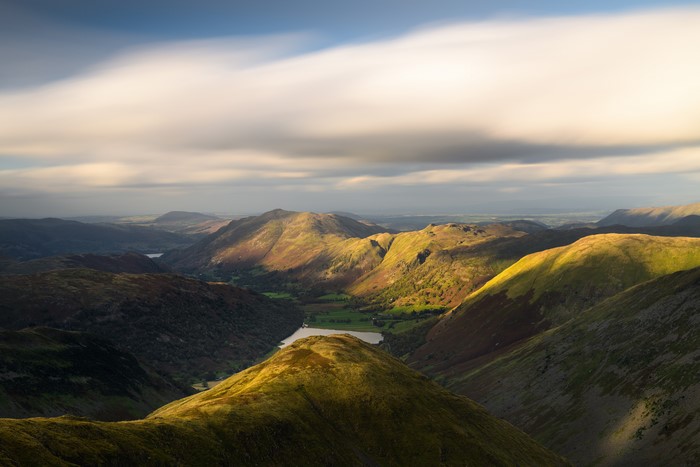 Lake District Valley with Clouds and Hills