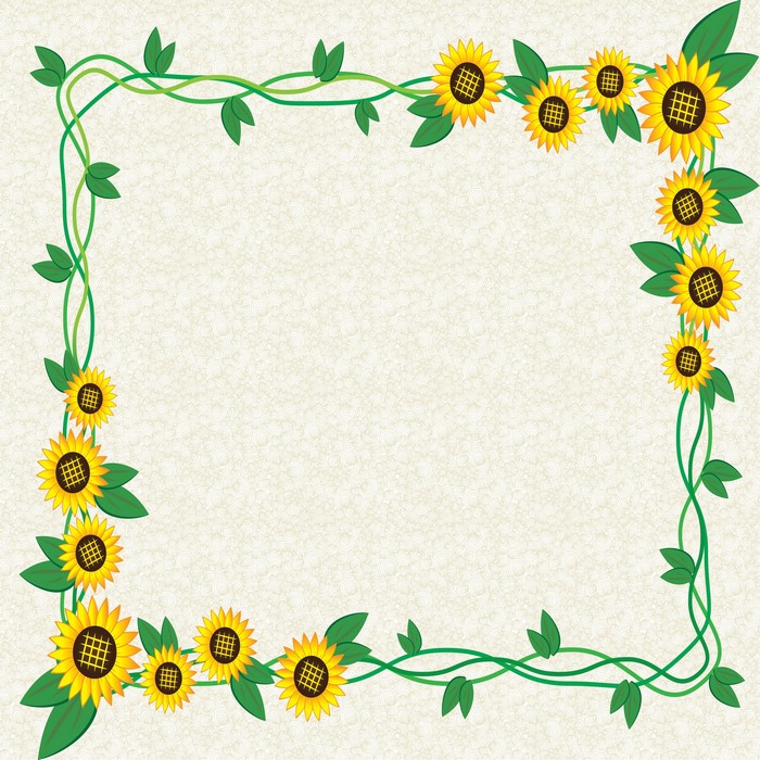 Sunflower and Vine Border