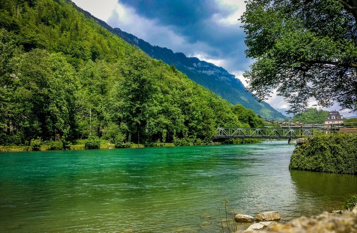 River and mountains in Switzerland