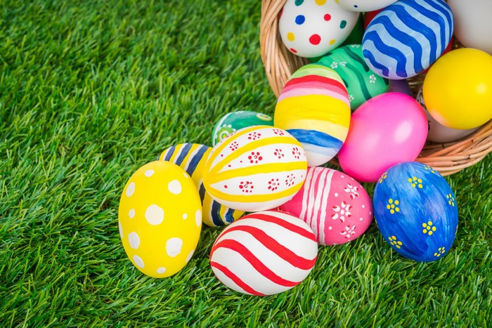 4K Easter Eggs on Green Grass