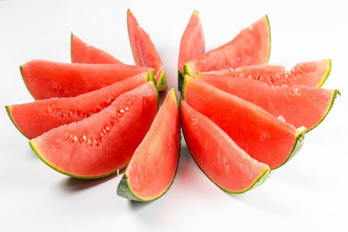 Watermelon Slices on White Background