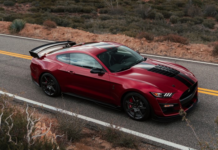 Ford Mustang Shelby GT500 on a road