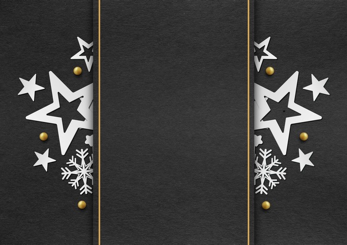 Christmas stars and snowflakes on a gray background