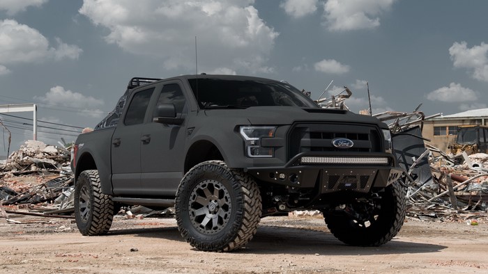 Ford F-150 Warlord truck in a junkyard