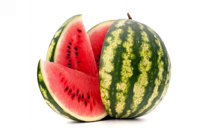Watermelon slices and whole watermelon