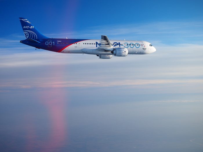 Irkut MC-21 passenger airplane in flight