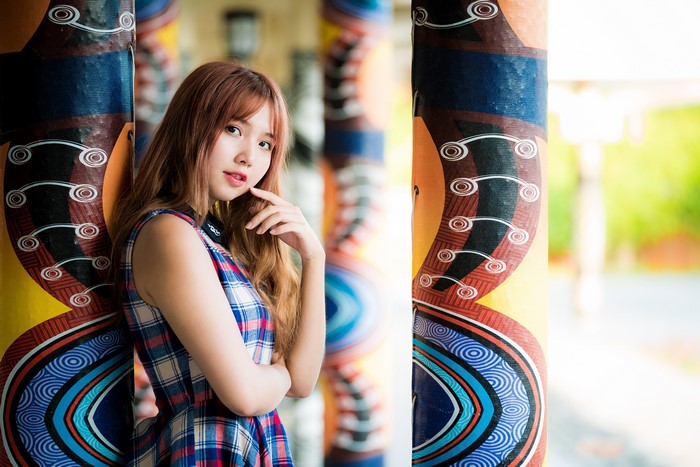 4K Portrait of Asian Woman in Colorful Dress