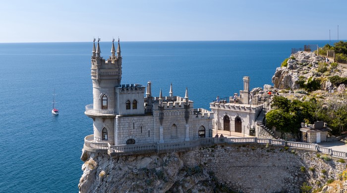 Swallow's Nest Castle on a cliff overlooking the sea