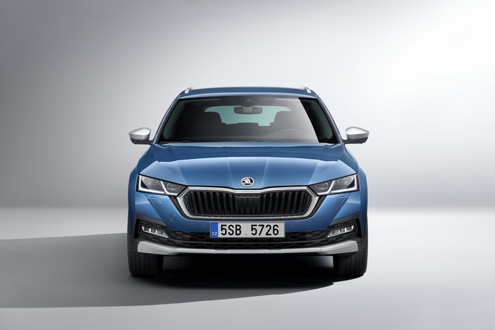 2020 Skoda Octavia Scout Blue Metallic Front