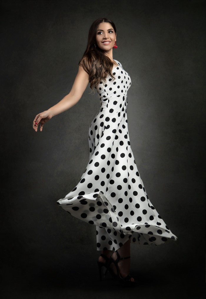 Woman in Polka Dot Dress