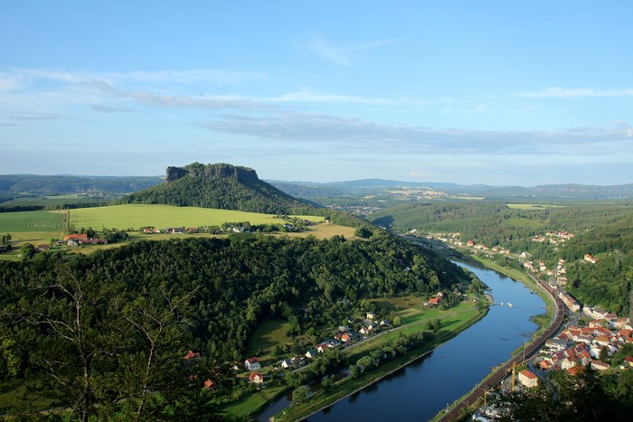 Lilienstein and Elbe River in Saxon Switzerland National Park