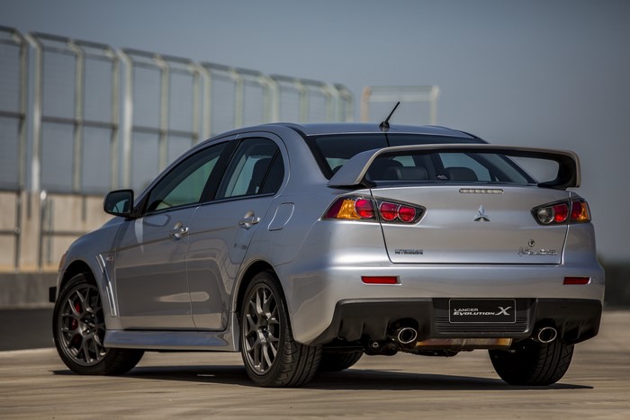 Mitsubishi Lancer Evolution X, Back View, Grey Metallic