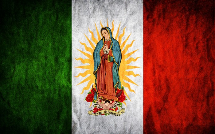 Virgen de Guadalupe on Mexican Flag