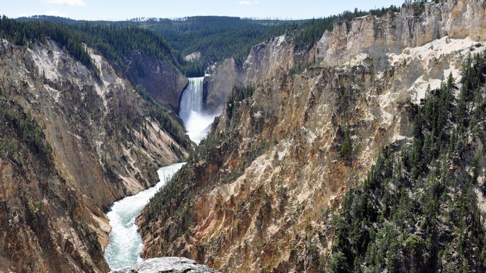 Yellowstone National Park Waterfall and River